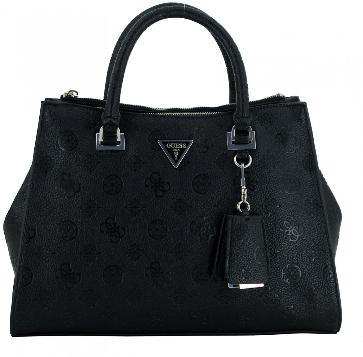 geprägte Kurzgrifftasche Guess Cresidia II schwarz