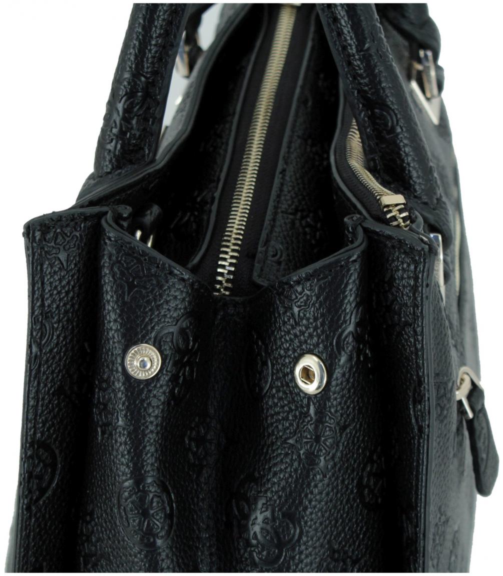 geprägte Kurzgrifftasche Guess Cresidia II schwarz