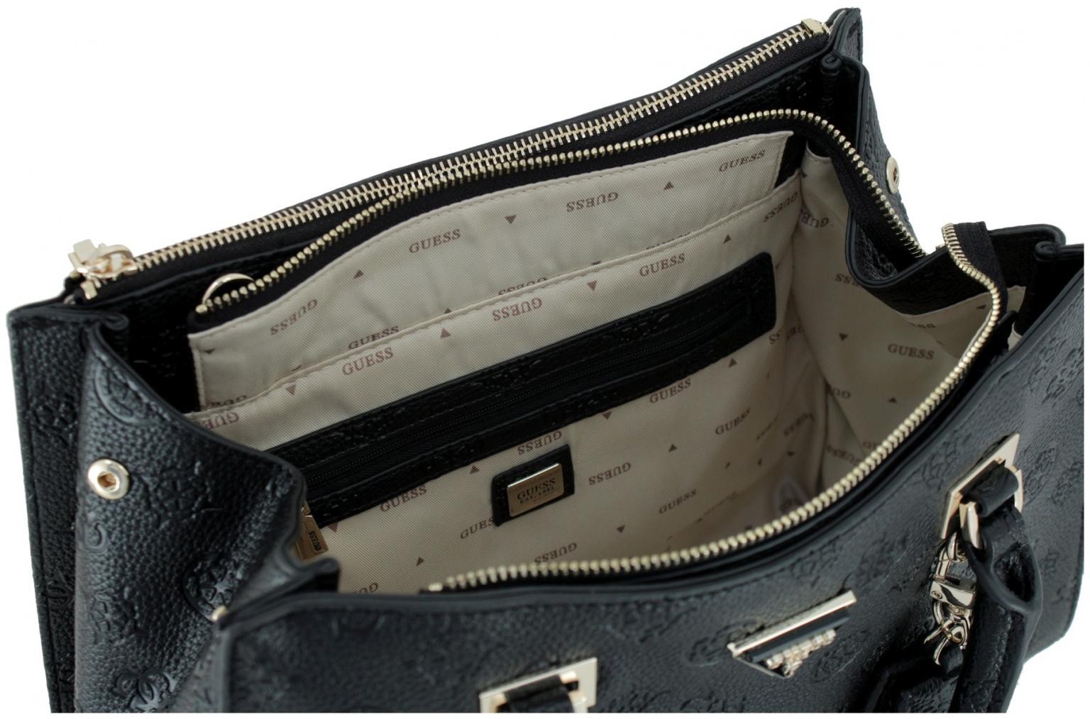 geprägte Kurzgrifftasche Guess Cresidia II schwarz