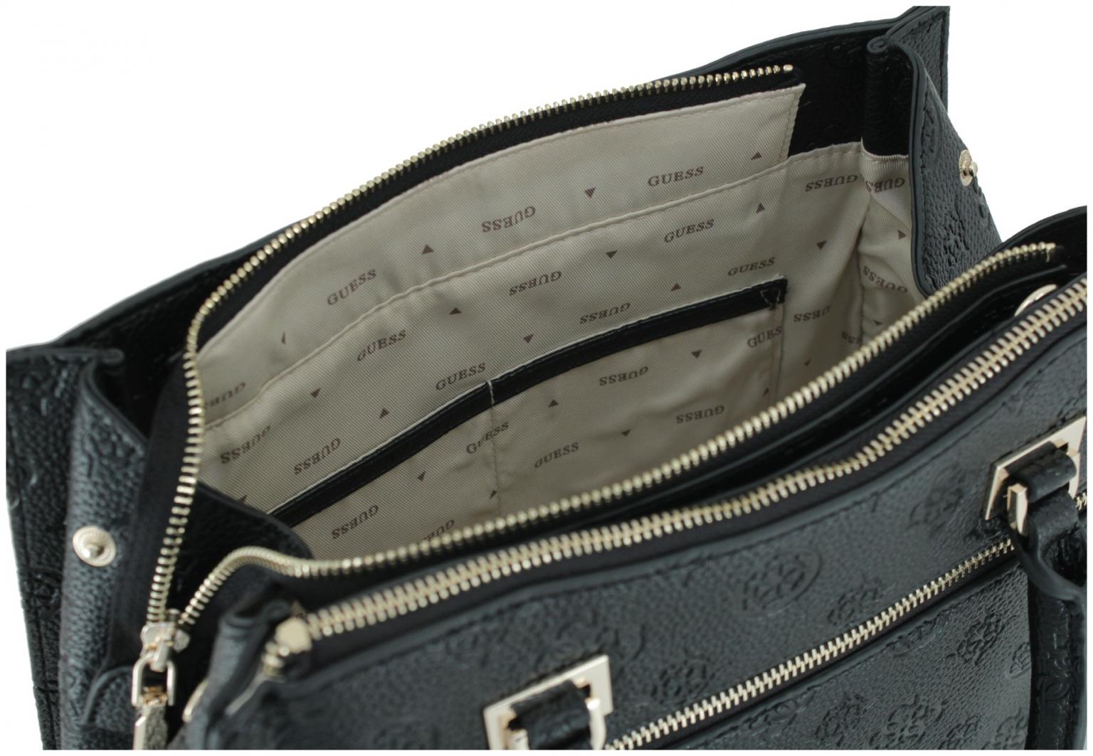 geprägte Kurzgrifftasche Guess Cresidia II schwarz