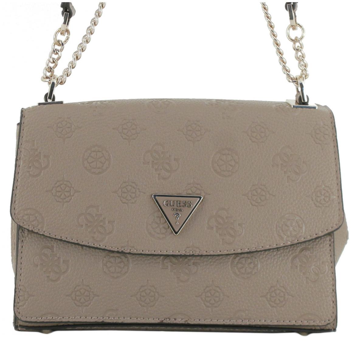 geprägte Überschlagtasche hellbeige Guess Cresidia II Bone Logo