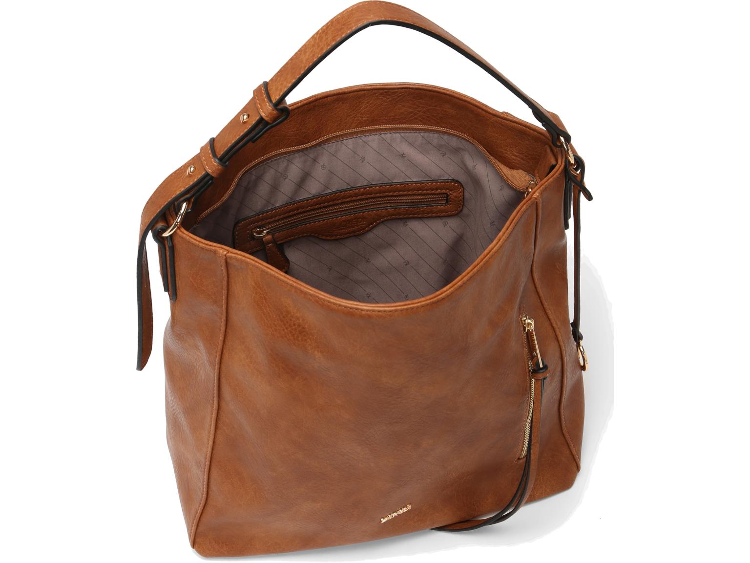 geräumige Beuteltasche Jana Cognac L.Credi Tasche braun