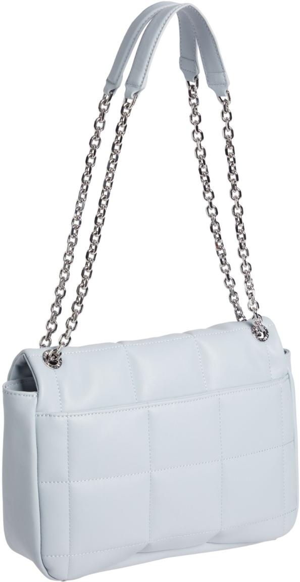 geräumige Damentasche mit Überschlag Calvin Klein Re-Lock Quilt Pearl Blue