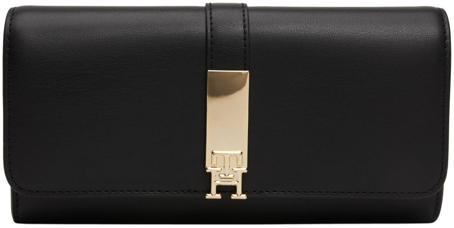 geräumige Geldbörse Tommy Hilfiger schwarz Heritage Flap