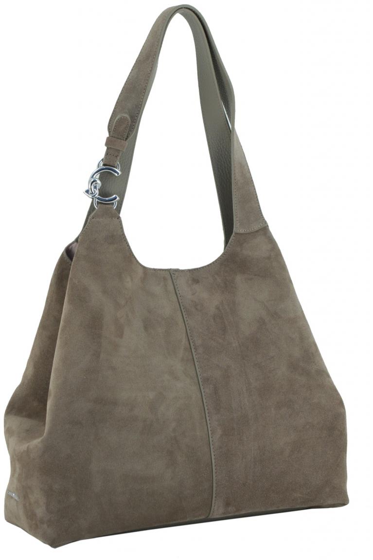 geräumiger Veloursshopper Coccinelle C-Easy Suede Large Warm Taupe