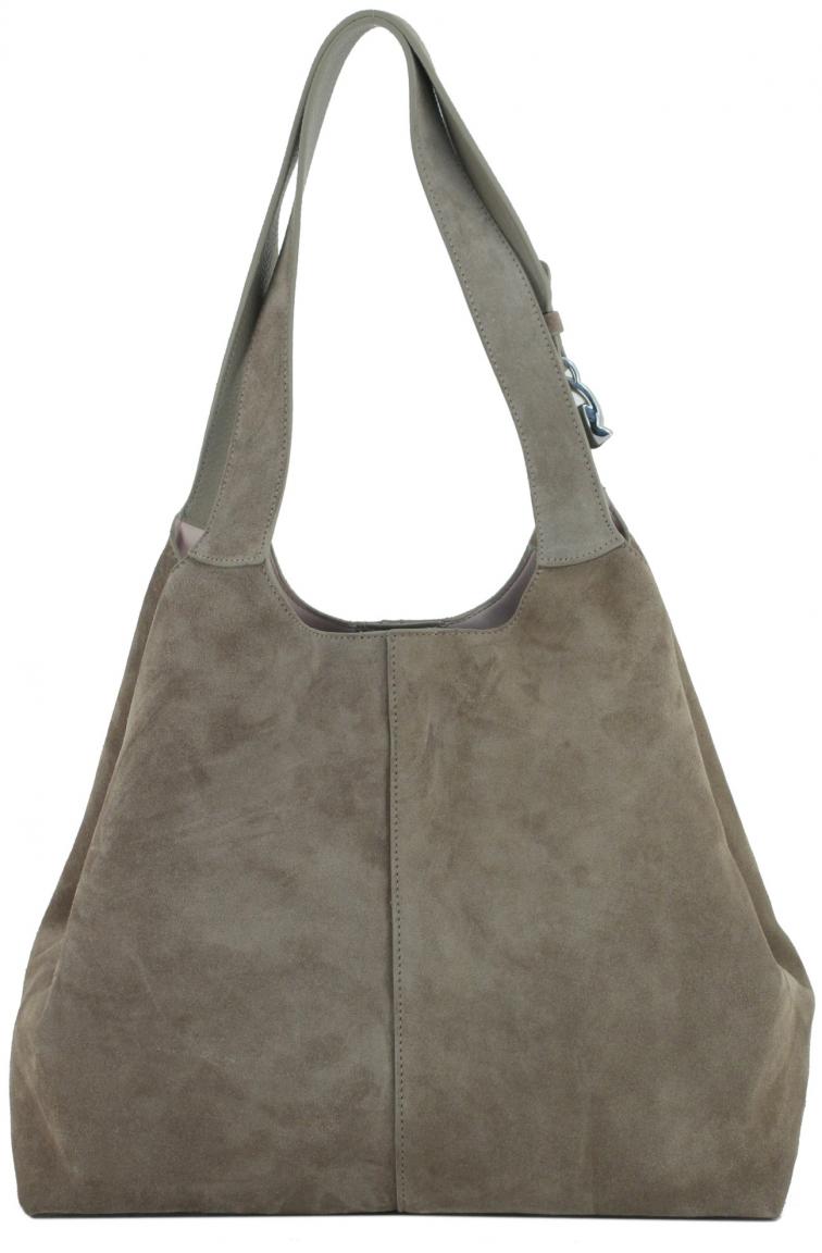 geräumiger Veloursshopper Coccinelle C-Easy Suede Large Warm Taupe