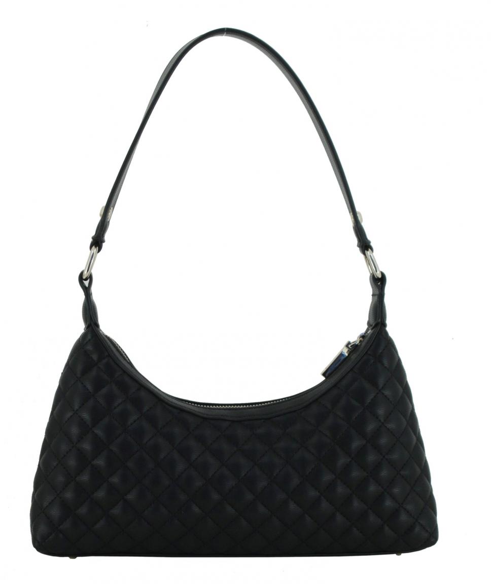 gesteppte Hobotasche Metallkette Glitzer Guess Everlee Top Zip Shoulder Bag schwarz