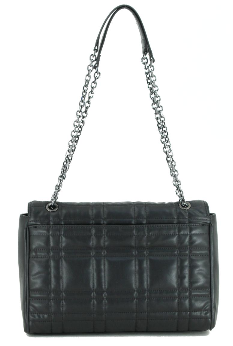 gesteppte Schultertasche schwarz Calvin Klein Re-Lock Überschlag