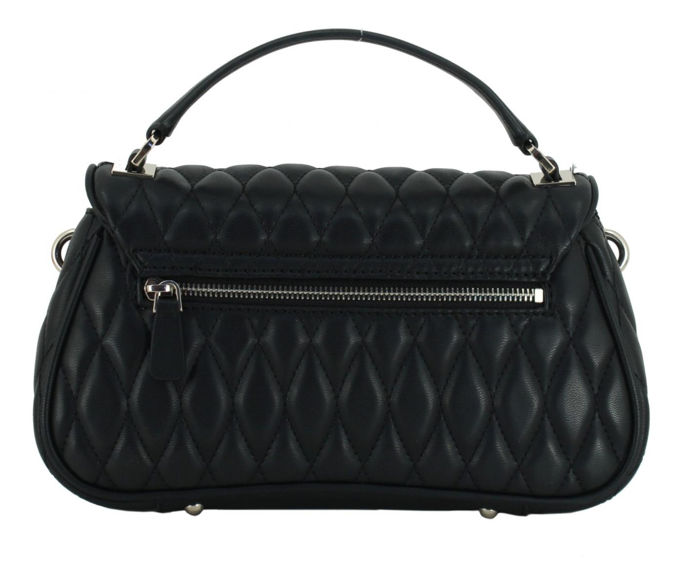 gesteppte Überschlagtasche Guess Valla Schwarz Top Handle Flap
