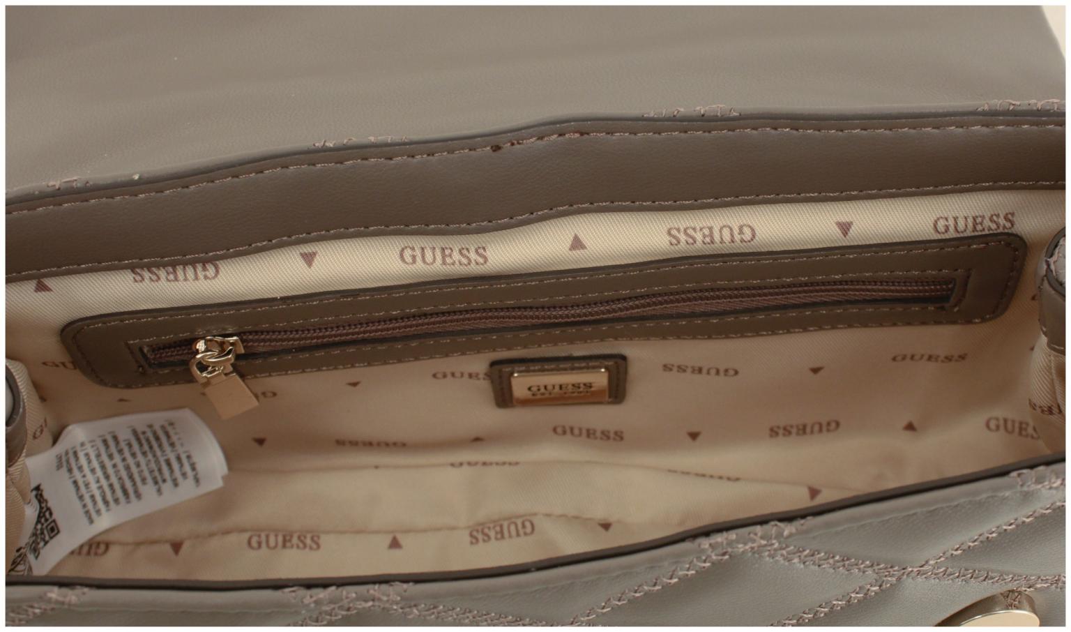gesteppte Überschlagtasche Taupe Guess Tamsin Metallkette