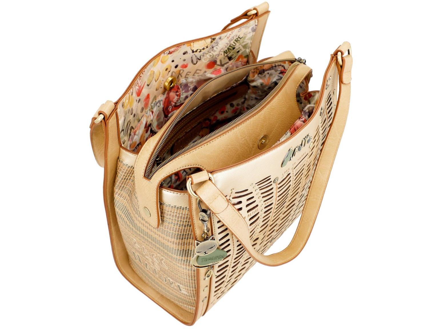goldene Henkeltasche Cutouts Anekke Amazonia Nature Pachamama recycled