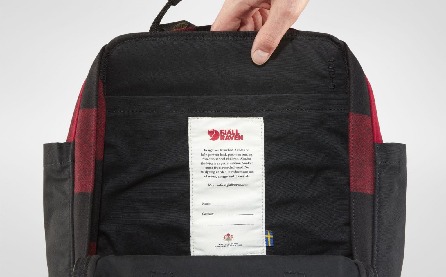 grauer Schulrucksack Fjällräven Kanken Re-Wool recyclete Wolle Granite Grey