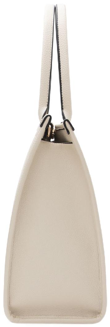 große Handtasche L.Credi zweigeteilt Phemia Kurzgriff creme