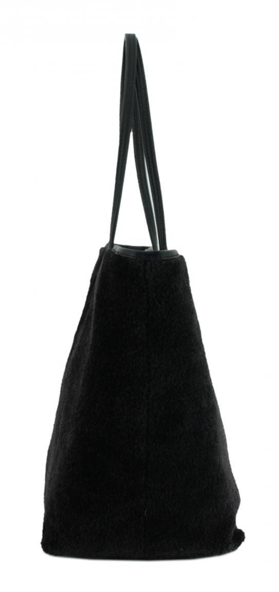 große Henkeltasche schwarz Guess Victtoria Black Tote Bag mit Innentasche
