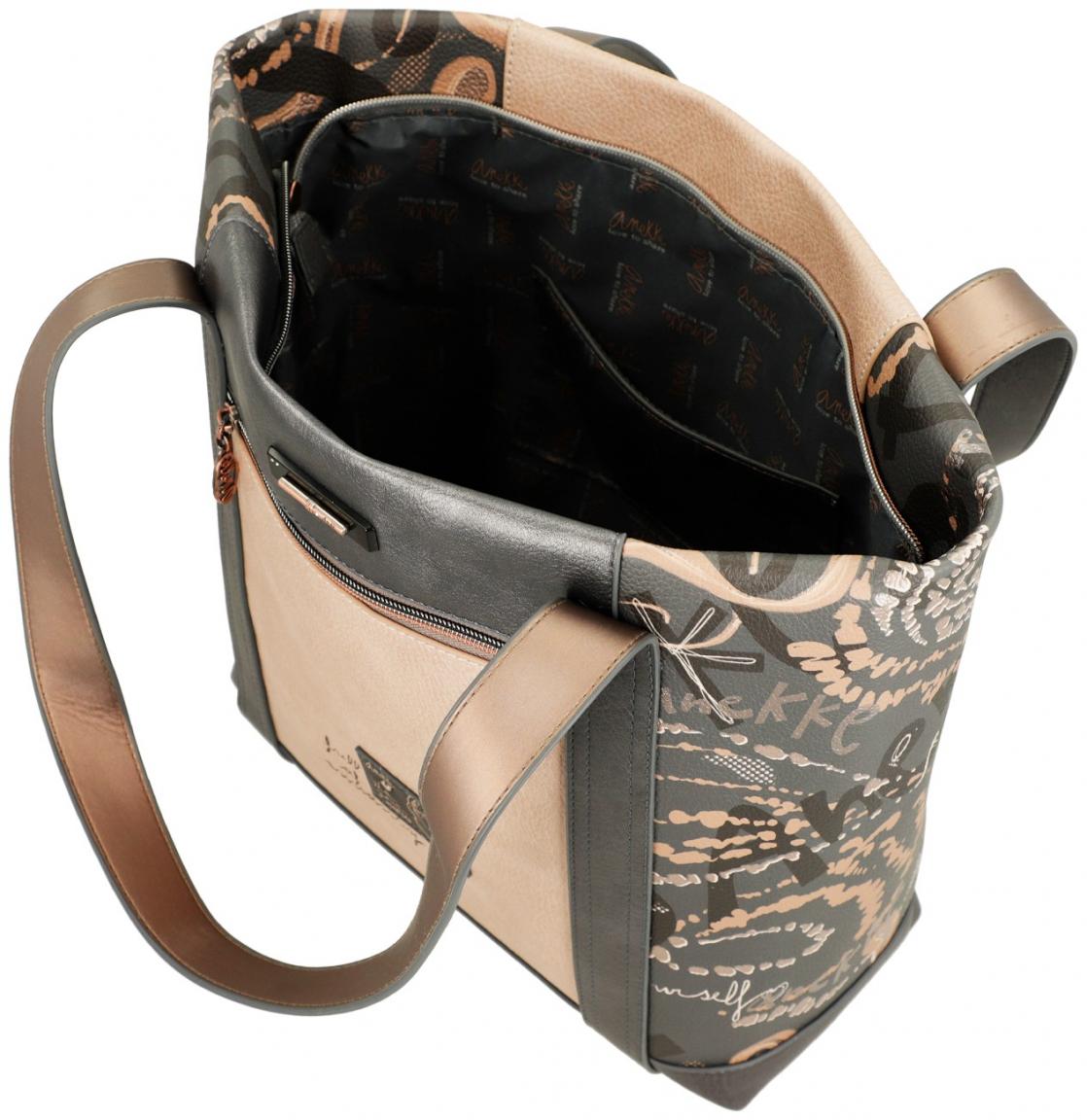 große Shoppertasche Anekke Intentions anthrazit beige