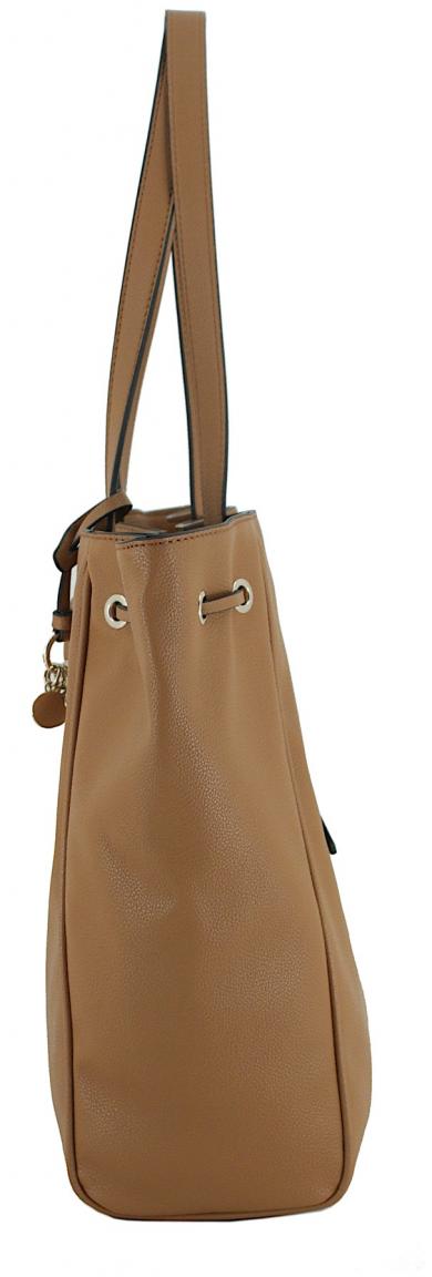 große Shoppertasche Calebra Drawstring Tote Guess Cognac braun