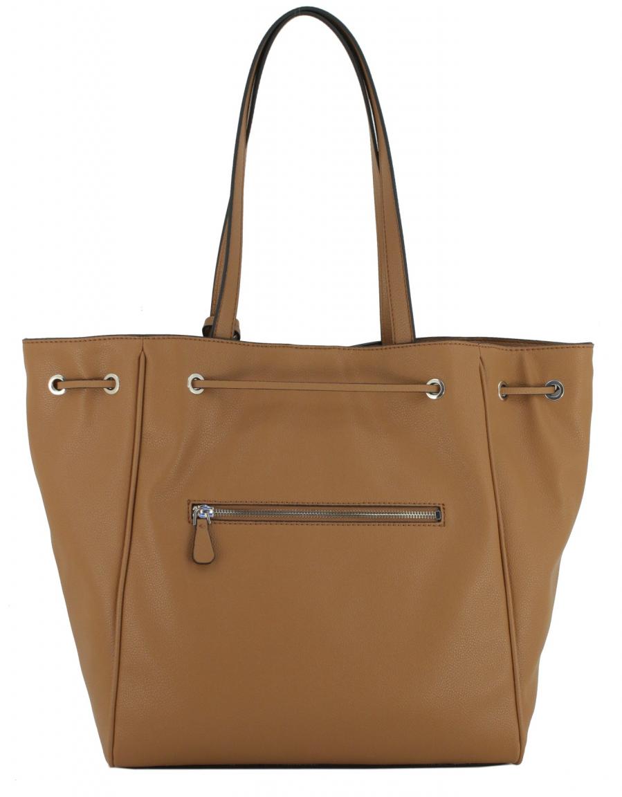große Shoppertasche Calebra Drawstring Tote Guess Cognac braun