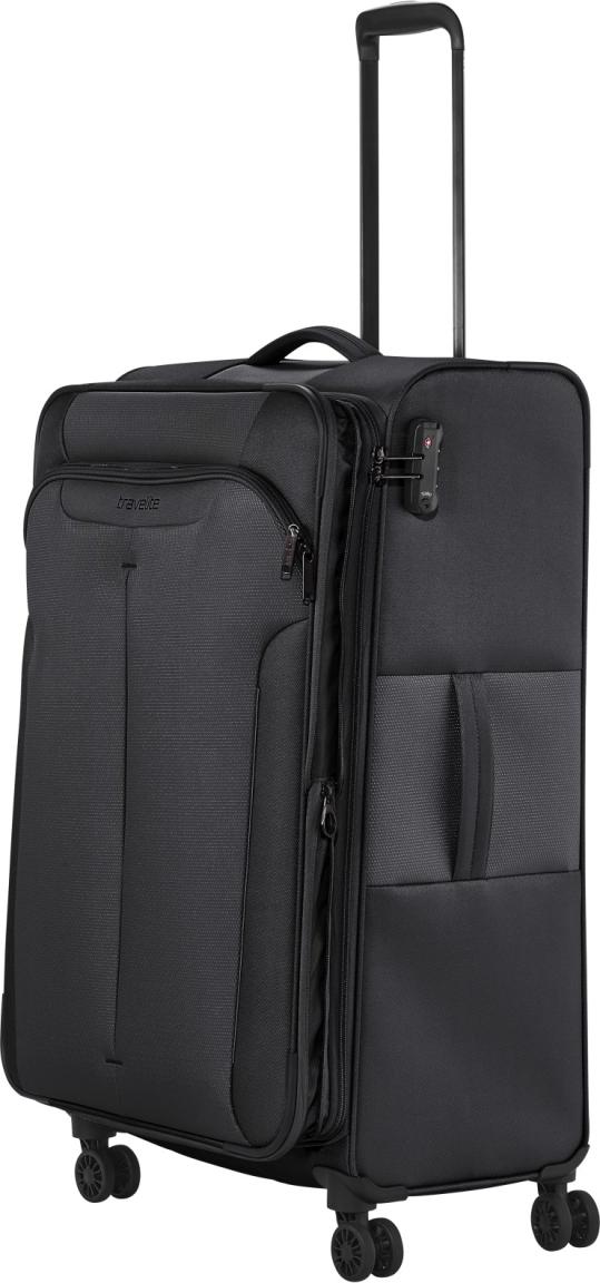 großer Flugkoffer Trolley L 77cm dunkelgrau Weichgepäck erweiterbar Travelite Croatia