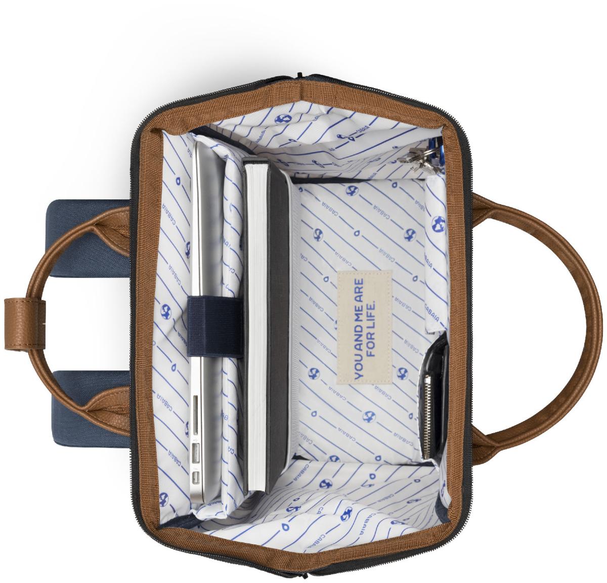 großer Freizeitrucksack dunkelblau Cabaia Chicago Large Adventurer Kontrast