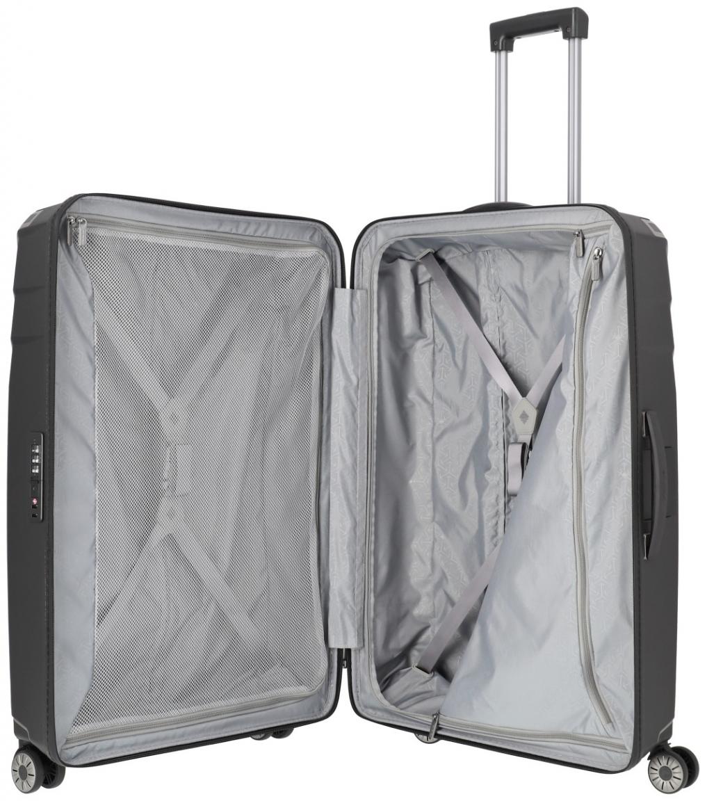 großer Hartschalenkoffer schwarz Travelite Elvaa 4w Trolley L 77cm