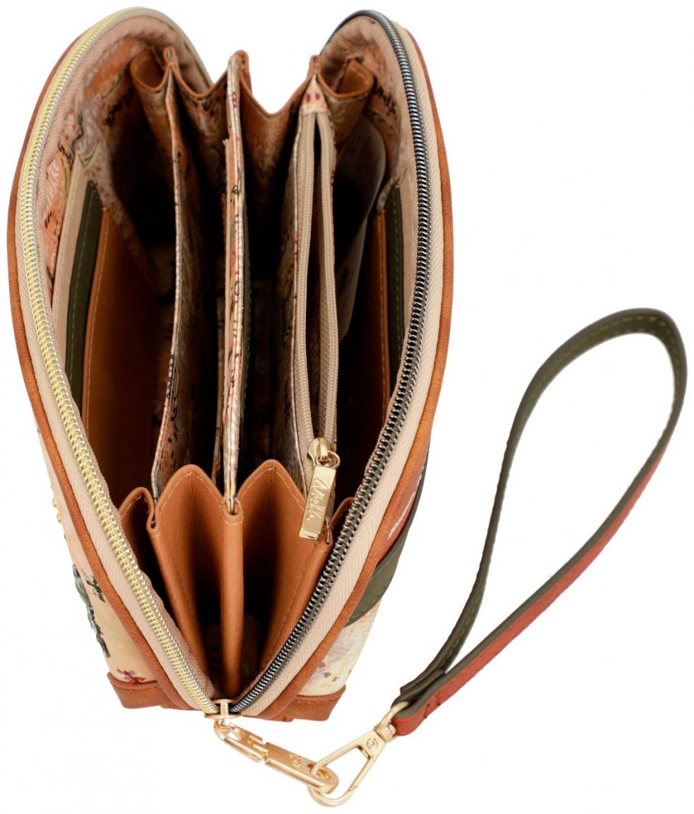 großes Portemonnaie Kosmetiktasche Anekke Peace & Love Camel Hippie Flower Power
