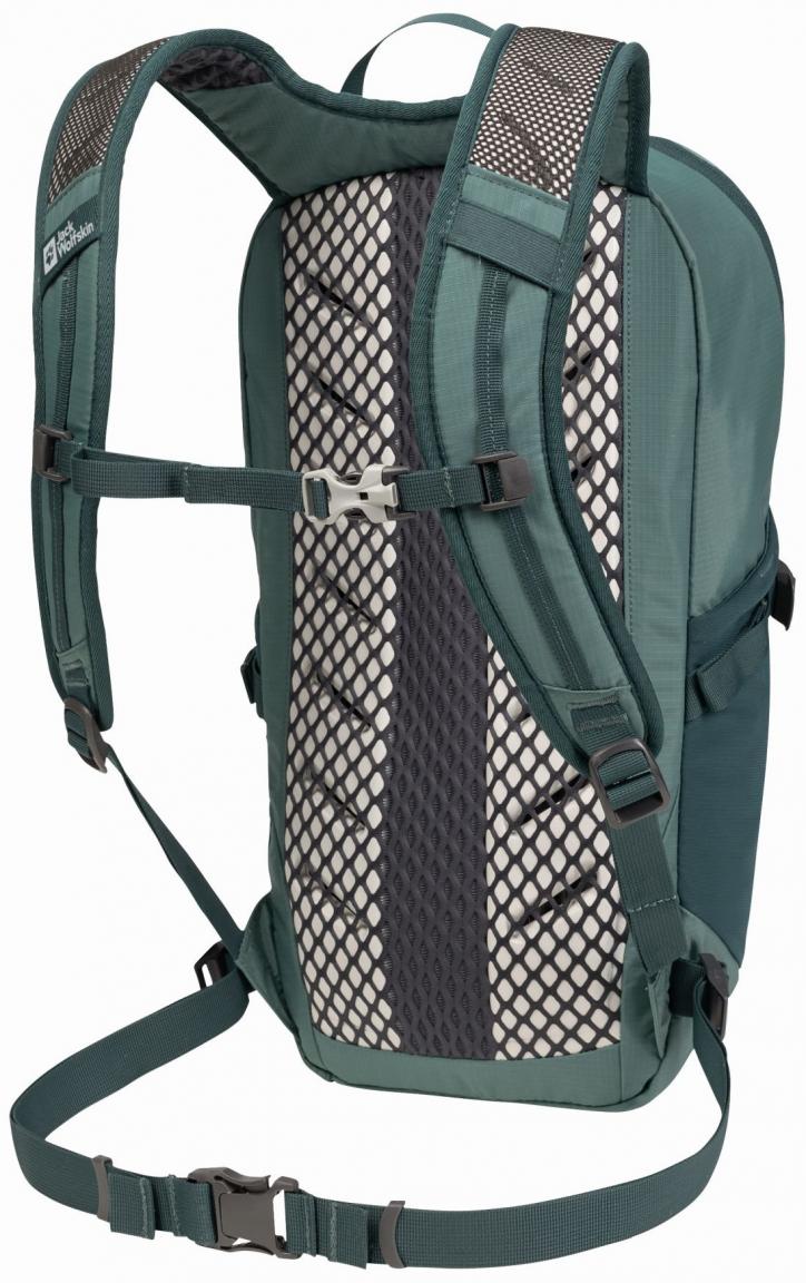 grüner Multisportrucksack Jack Wolfskin Cyrox Shape 15 Liter Jade Raincover