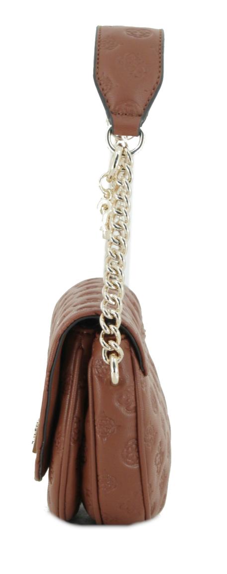 halbrunde Überschlagtasche Logoprägun Guess La Femme Cognac