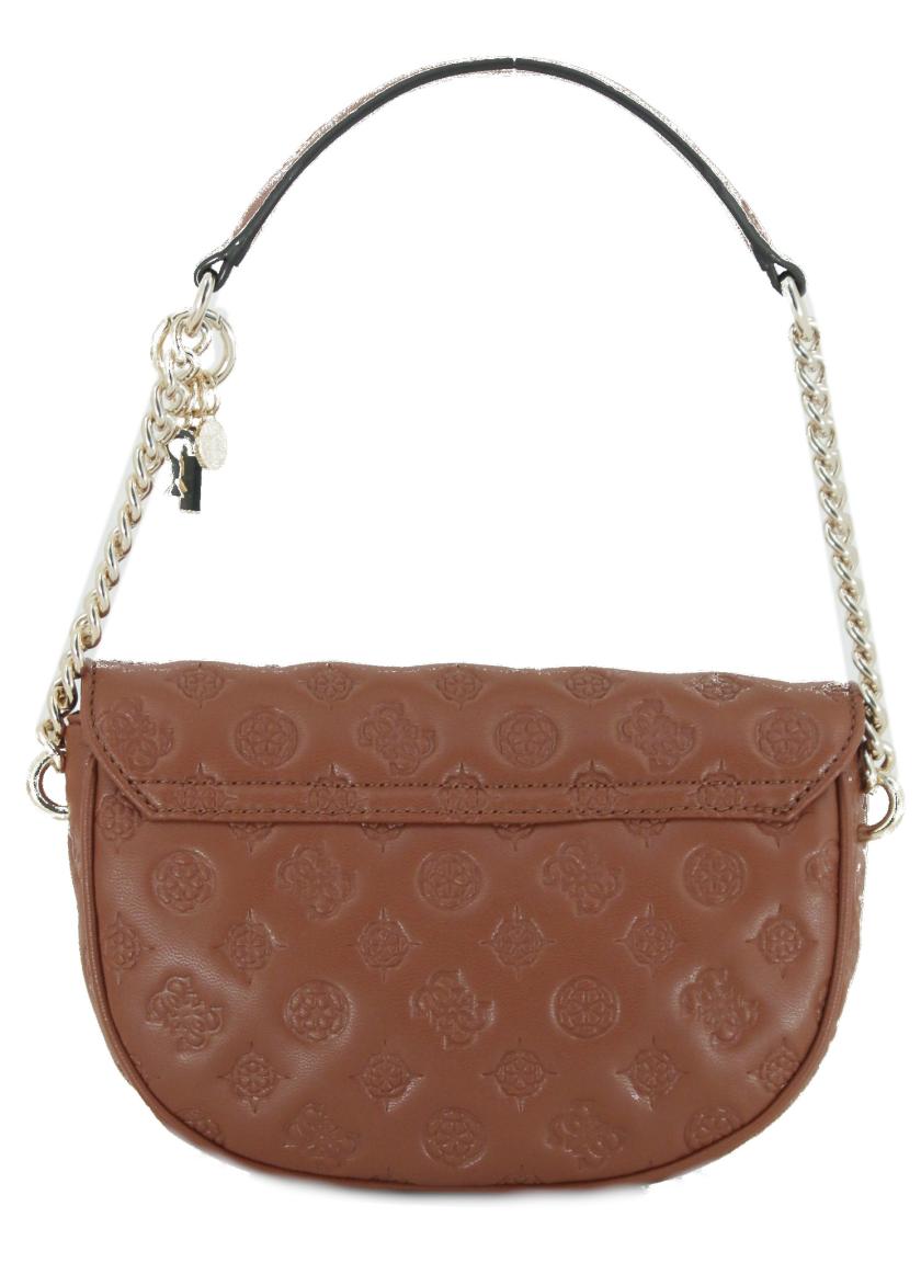 halbrunde Überschlagtasche Logoprägun Guess La Femme Cognac