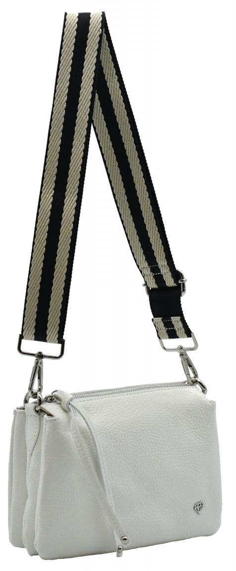 hellblaue Crossovertasche Italien Caleidos Leder dreigeteilt Azzurro
