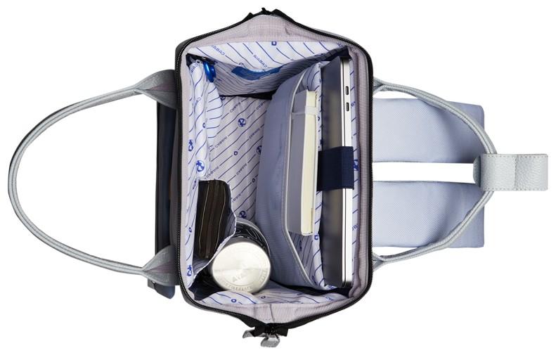 hellblauer Damenrucksack Wechselfront metallic Cabaia Adventurer Puerto Viejo Small