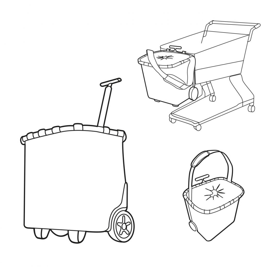 hellgrauer Einkaufstrolley rosegold Carrycruiser Frame Twist Sky Rose reisenthel