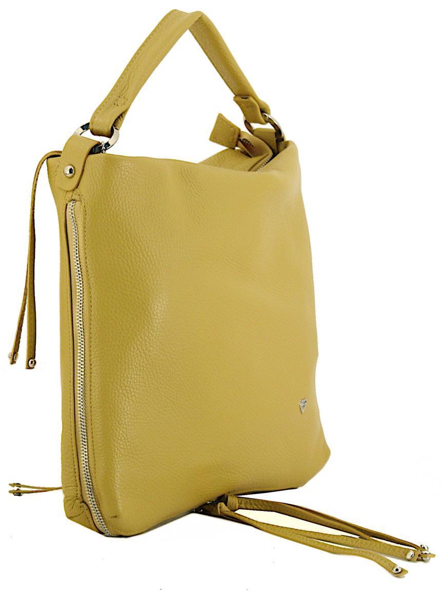 italienische Damenschultertasche Caleidos Camelbraun Taschenform Änderung Henkelauswahl