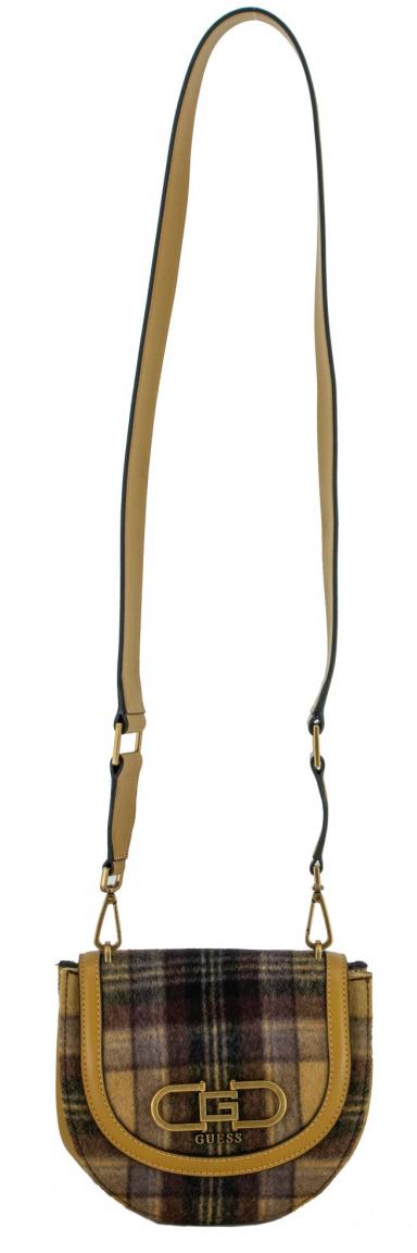 karierte Überschlagtasche Guess Fleet Mustard Multi