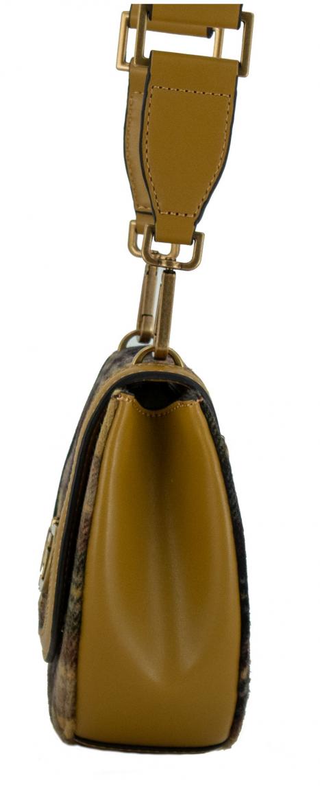 karierte Überschlagtasche Guess Fleet Mustard Multi