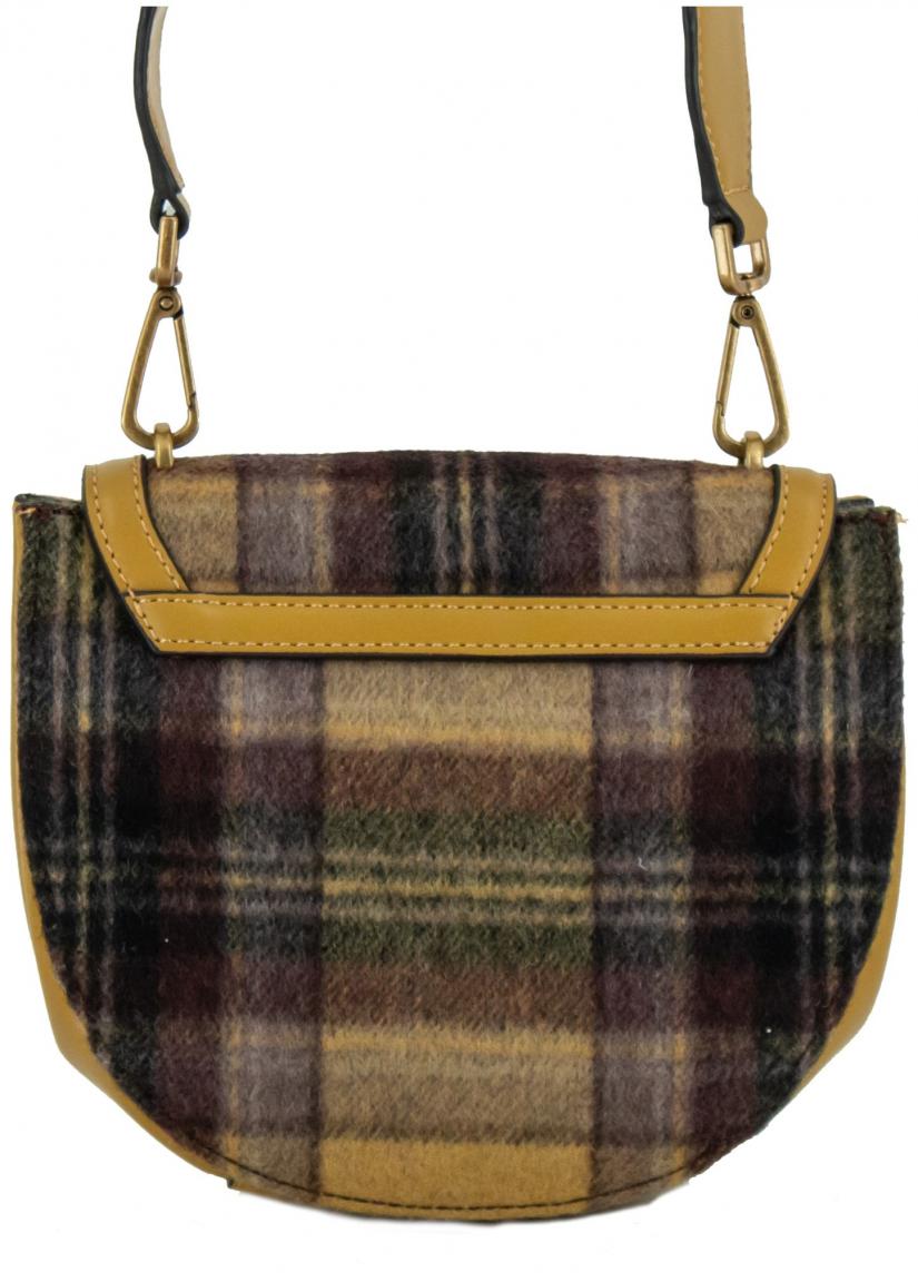 karierte Überschlagtasche Guess Fleet Mustard Multi