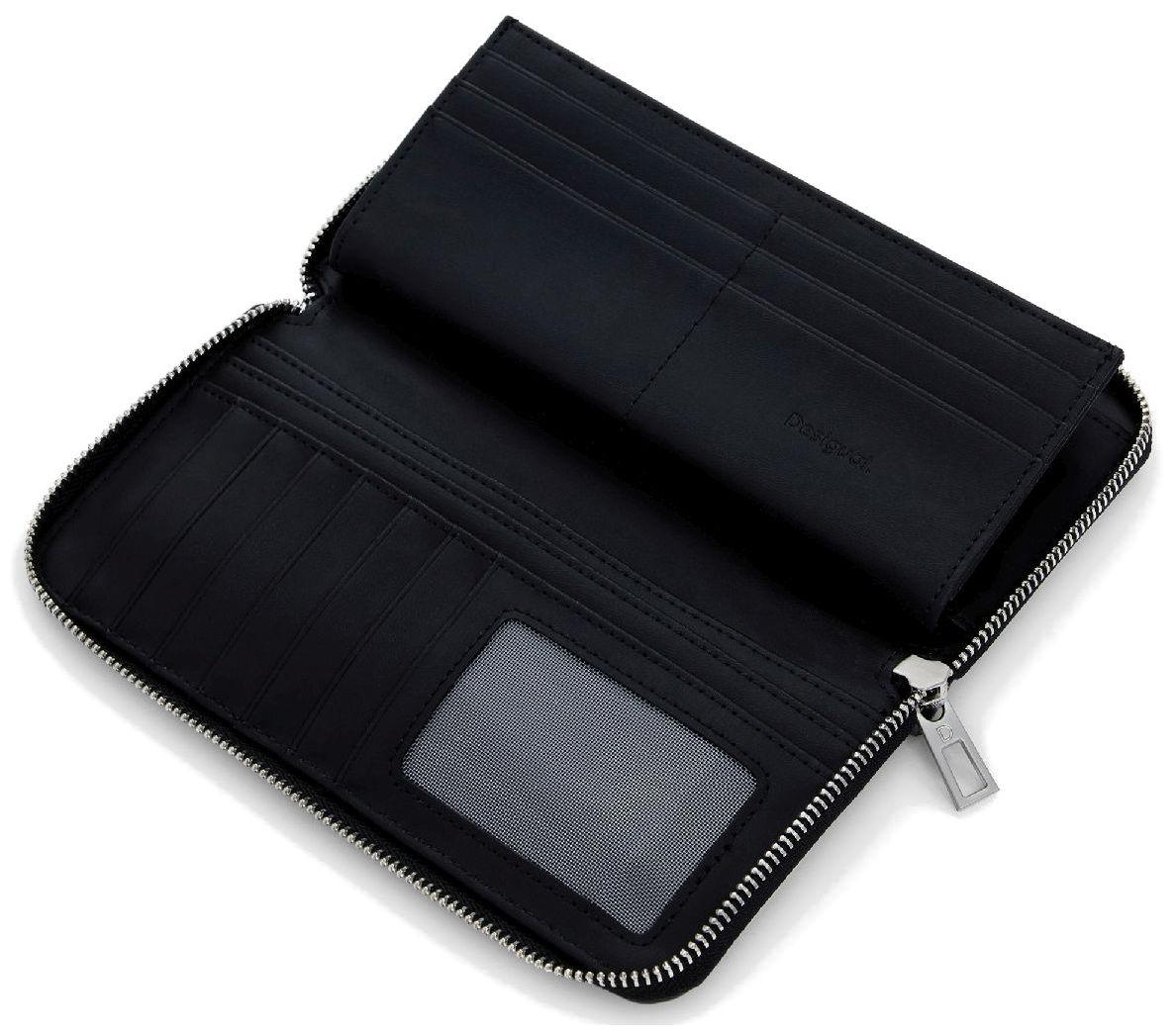 klassisch schwarz Desigual Geldtasche Fiona Schnalle Fibonacci Patch