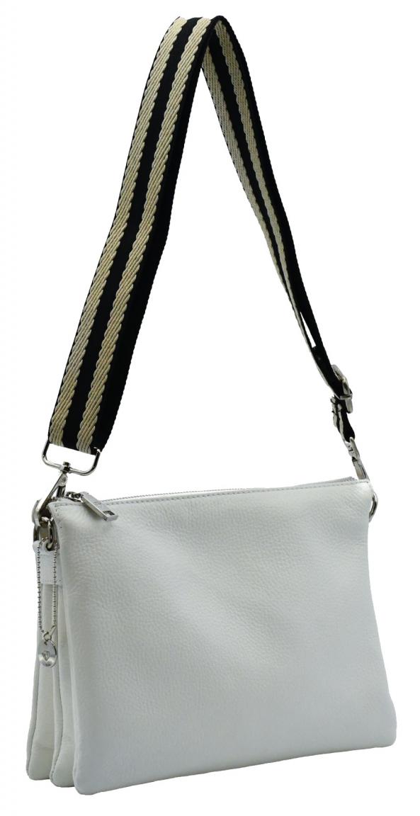 klassisch schwarze Caleidos Handtasche Leder Italien