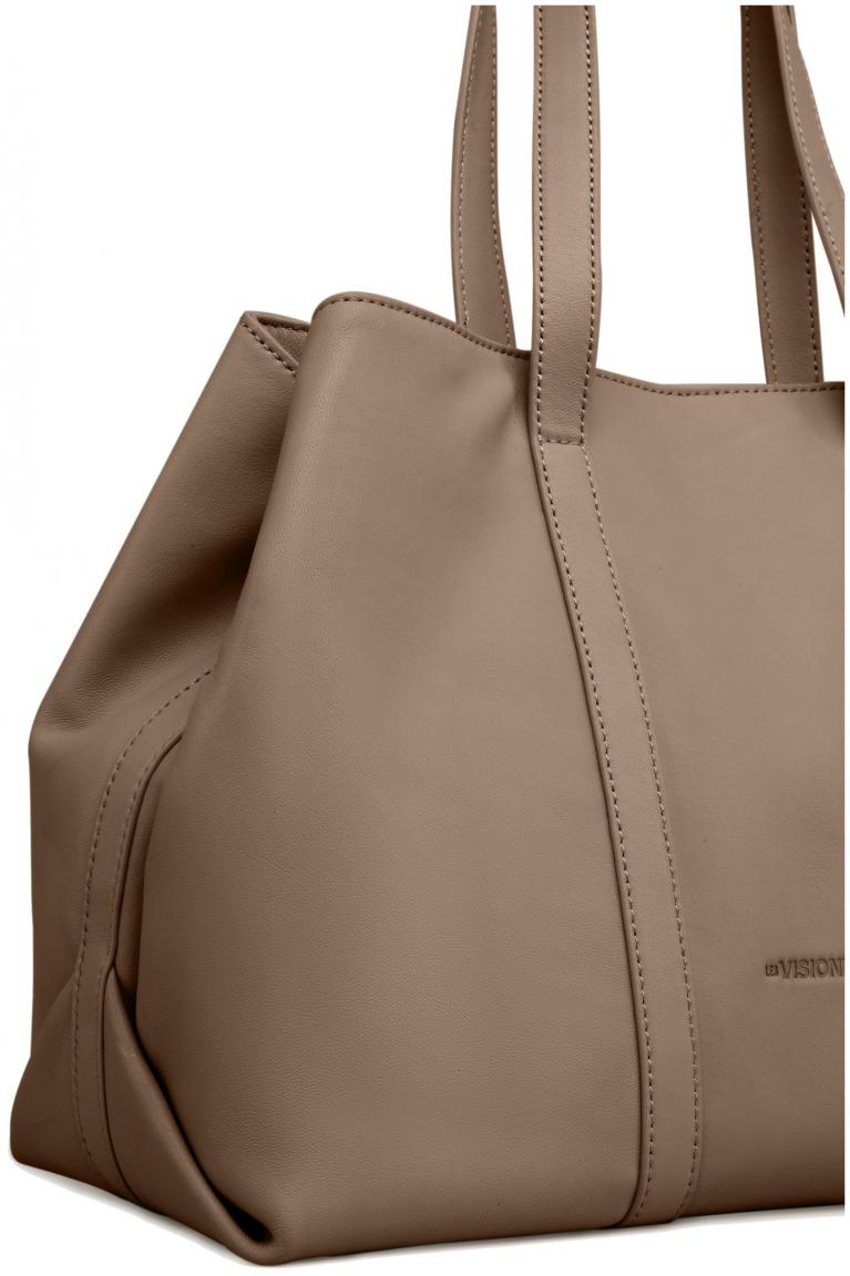 klassische Shoppertasche taupe Lammleder Les Visionnaires Lucile Silky
