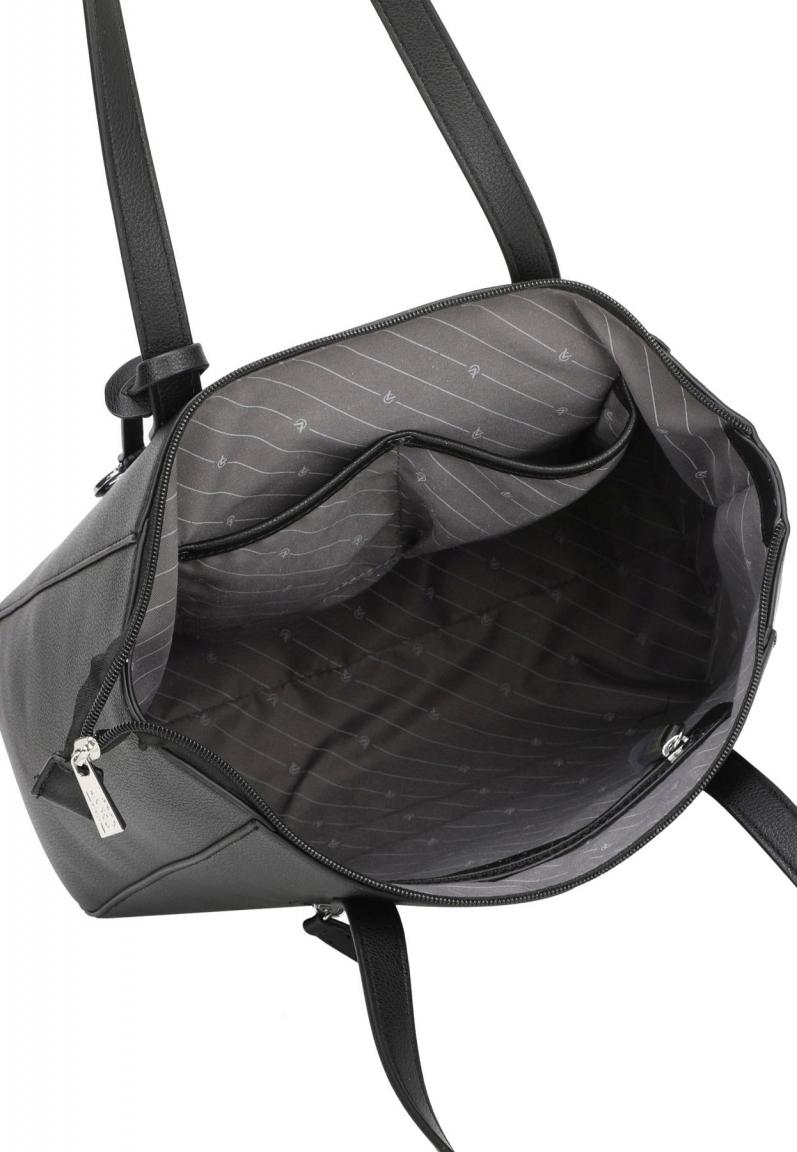 klassischer Shopper Businesstauglich LCredi Polly schwarz vegan