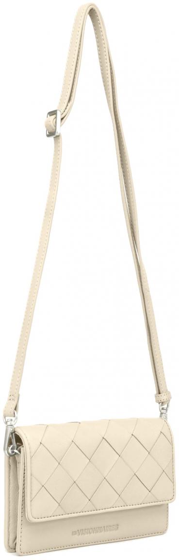 kleine Crossovertasche warmweiß Les Visionnaires Brit Weave Off White