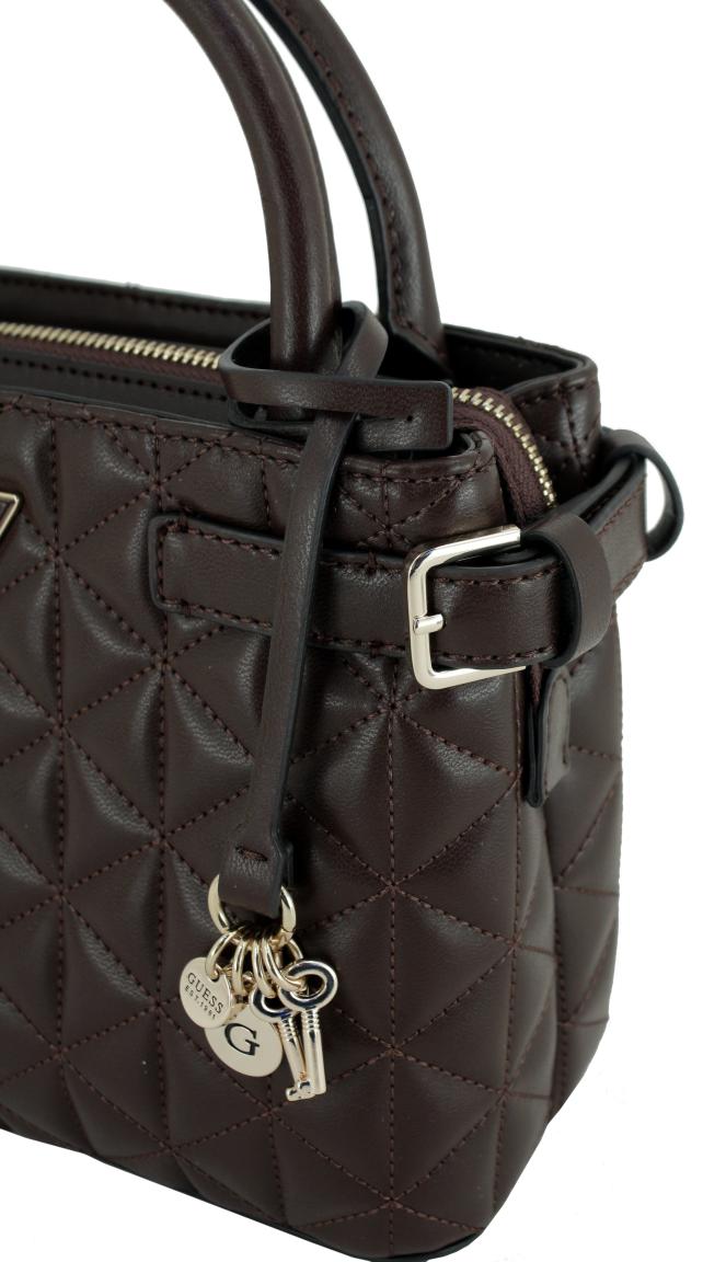 kleine Henkeltasche gesteppt Guess Paisleigh schwarz