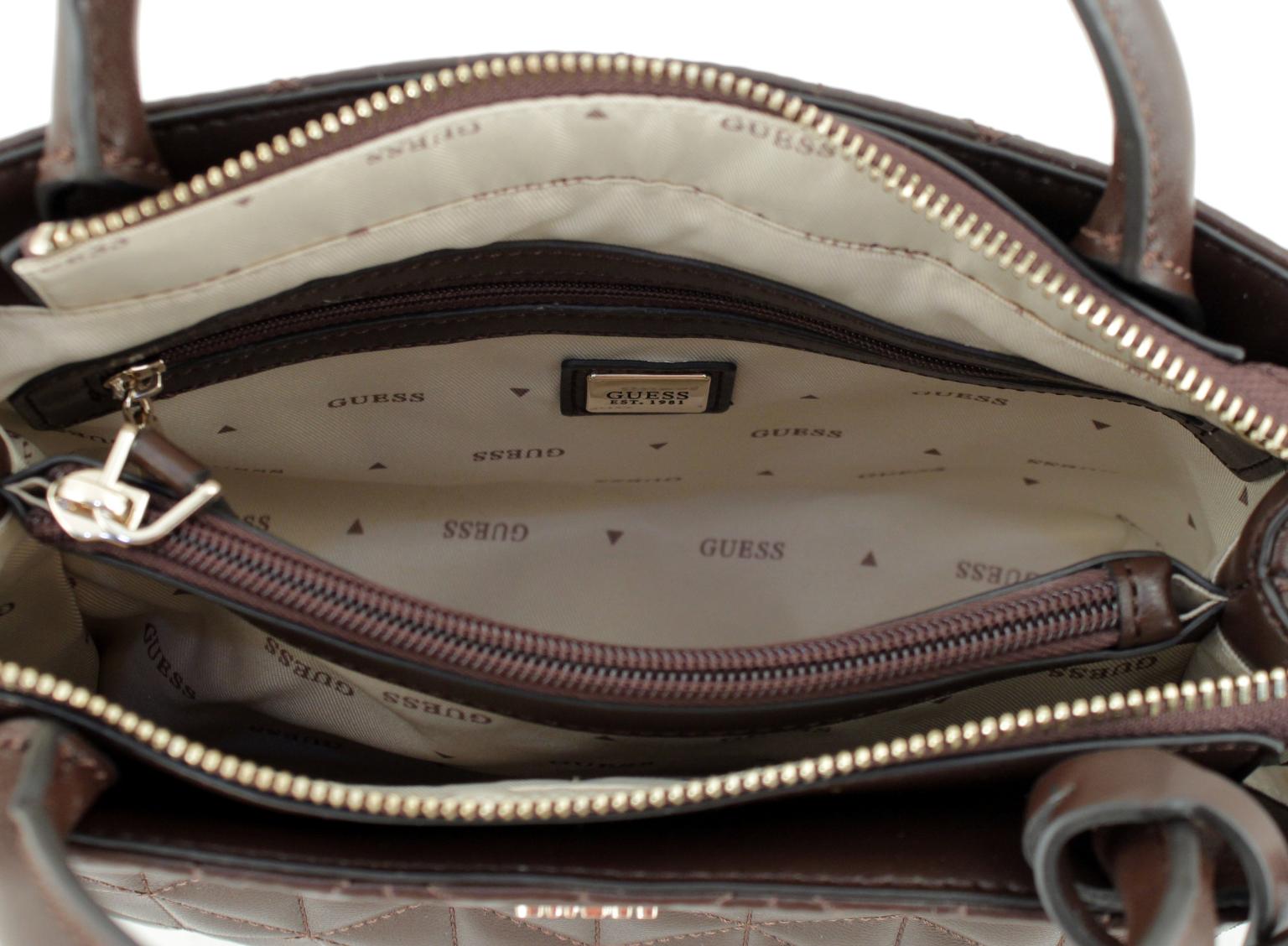kleine Henkeltasche gesteppt Guess Paisleigh schwarz