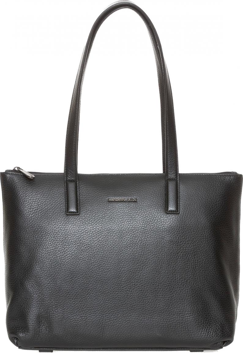 kleine Shoppertasche Mandarina Duck Mellow Leather schwarz
