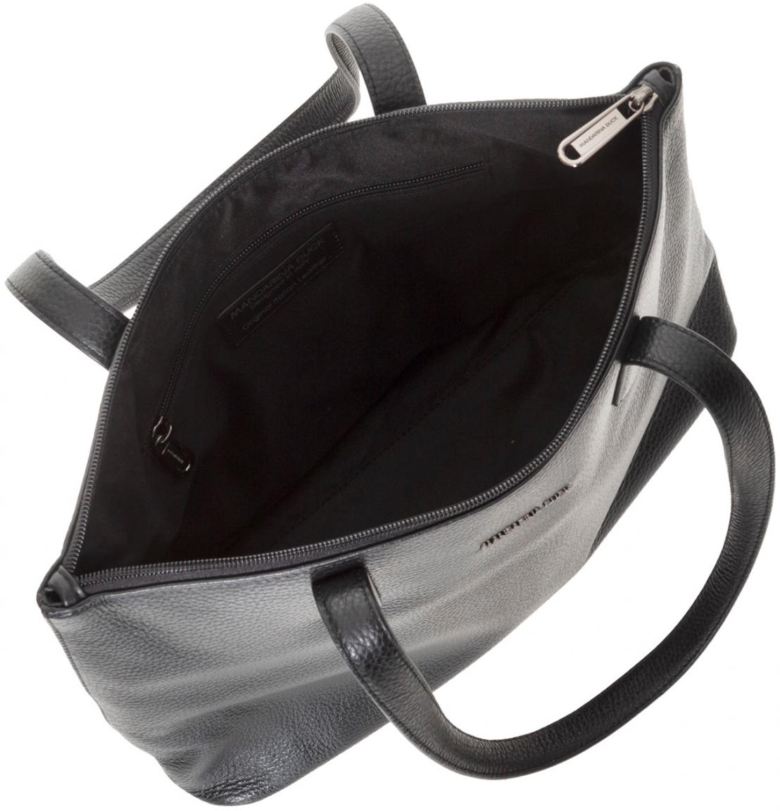 kleine Shoppertasche Mandarina Duck Mellow Leather schwarz