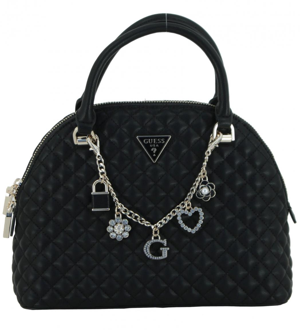 kleine Stepptasche mit Zierkette Guess Everlee Off White warmweiß