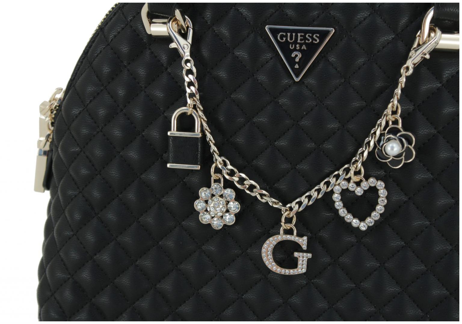 kleine Stepptasche mit Zierkette Guess Everlee Off White warmweiß
