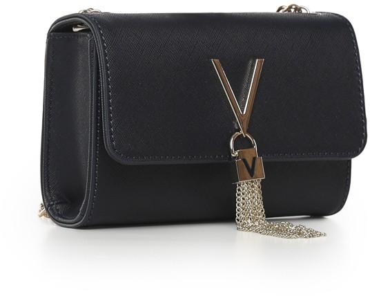 kleine Umhängetasche Metallkette Saffiano Valentino Divina SA Navy