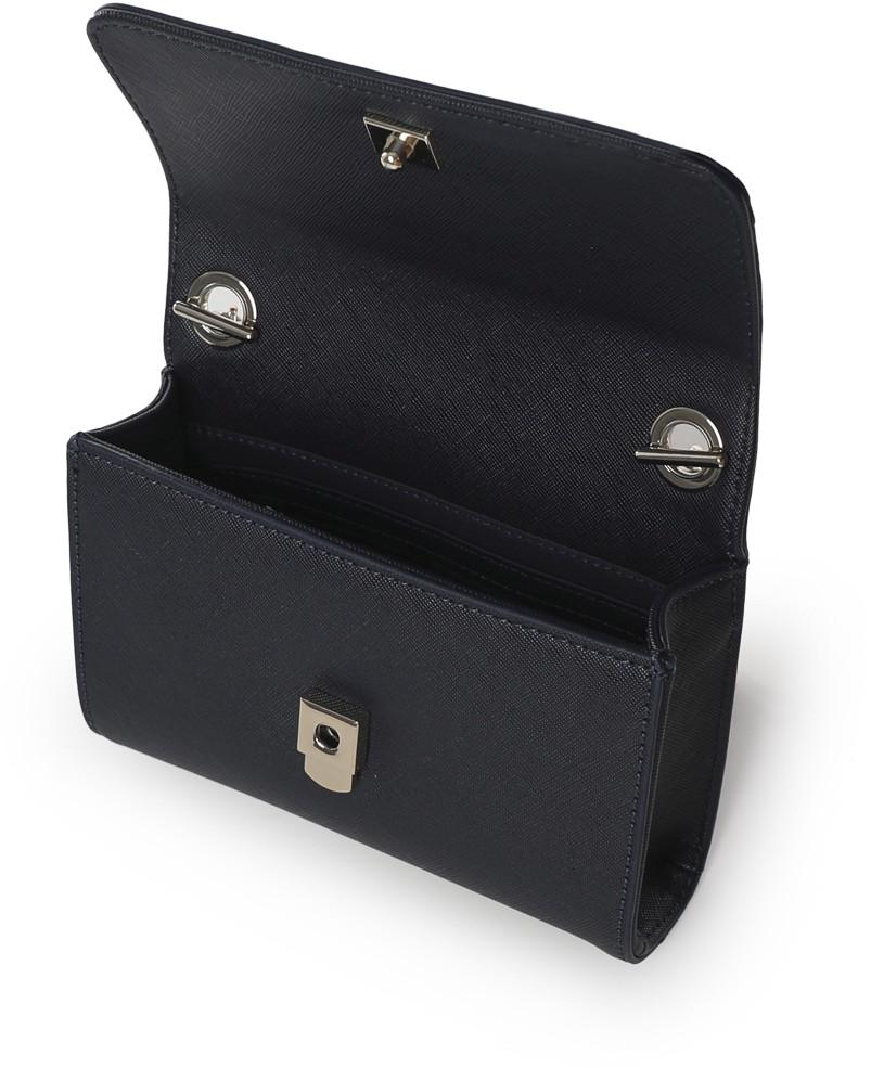 kleine Umhängetasche Metallkette Saffiano Valentino Divina SA Navy
