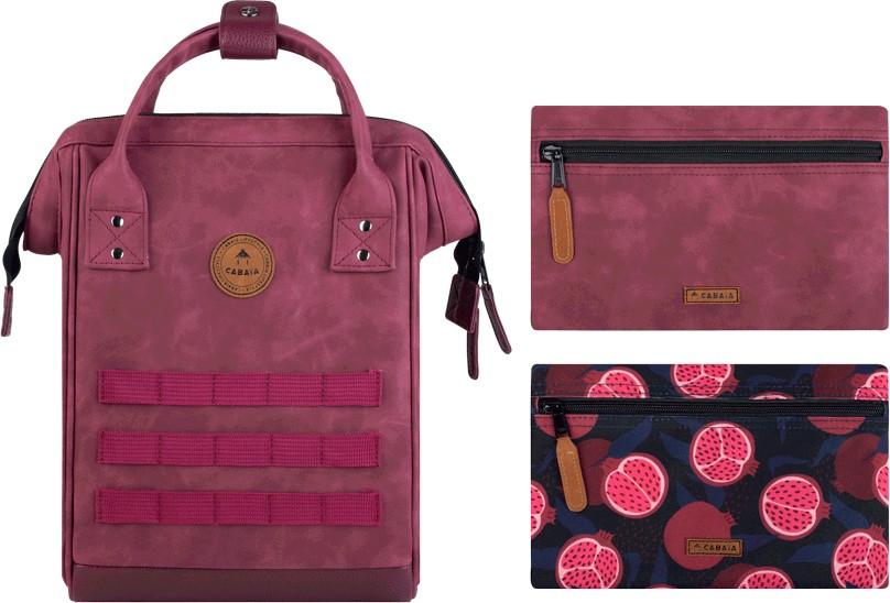 kleiner Outdoorrucksack Cabaia Adventurer Mini Delhi weinrot Wechseltasche