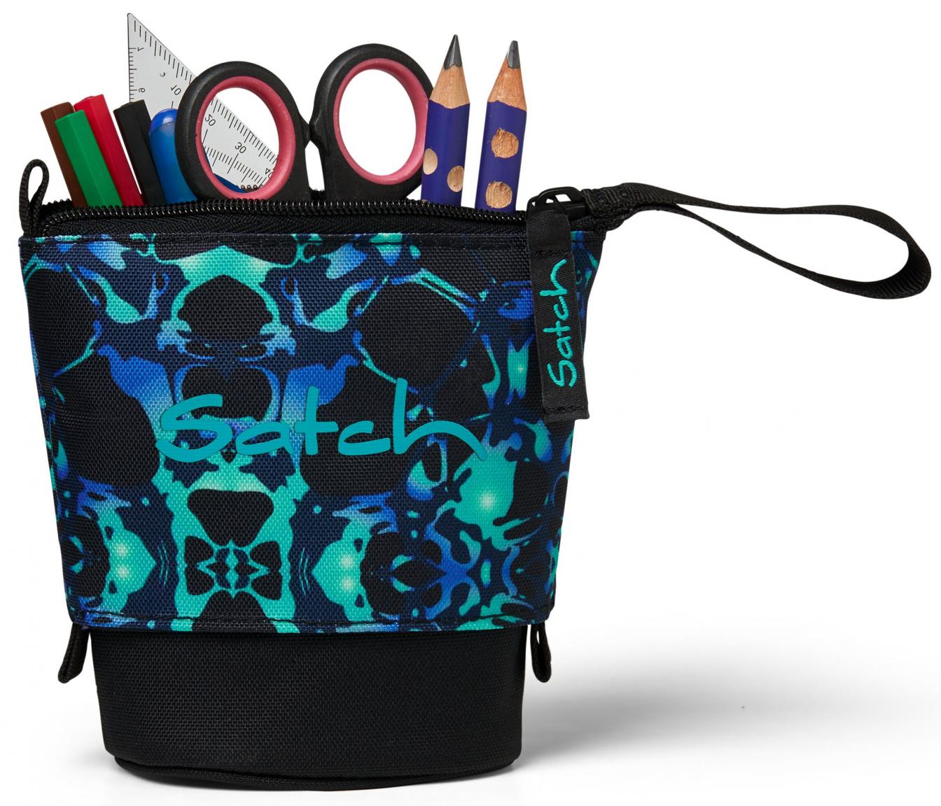 kleines Federmäppchen Satch Pencil Case schwarz Caleido Blue